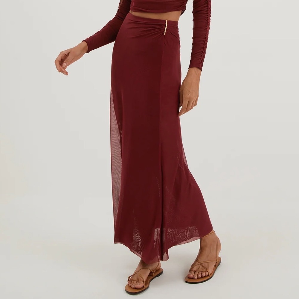 ViX Paula Hermanny Amira DTL Long Skirt Red XS‎ New With Tags